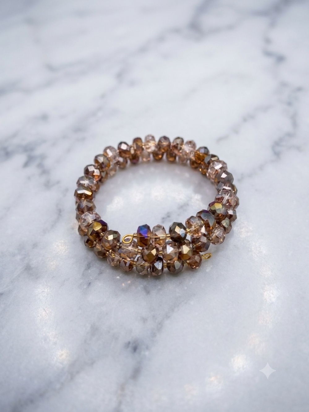Purple Crystal Bead Wrap Bracelet